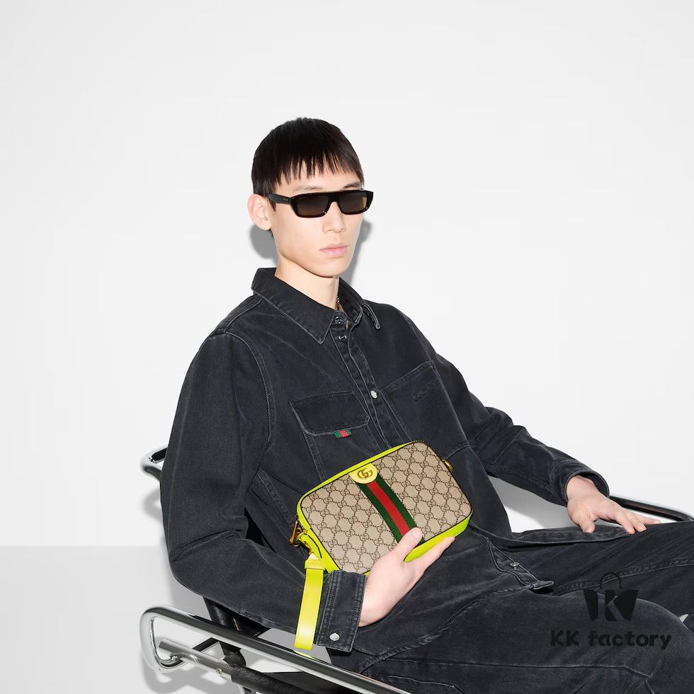 GUCCI Counter Quality, Top Original Single Item, Actual Photos! Model No. 699439 Fluorescent Yellow, Size: 23.5 x 16 x 4.5 cm (W x H x D), In Stock