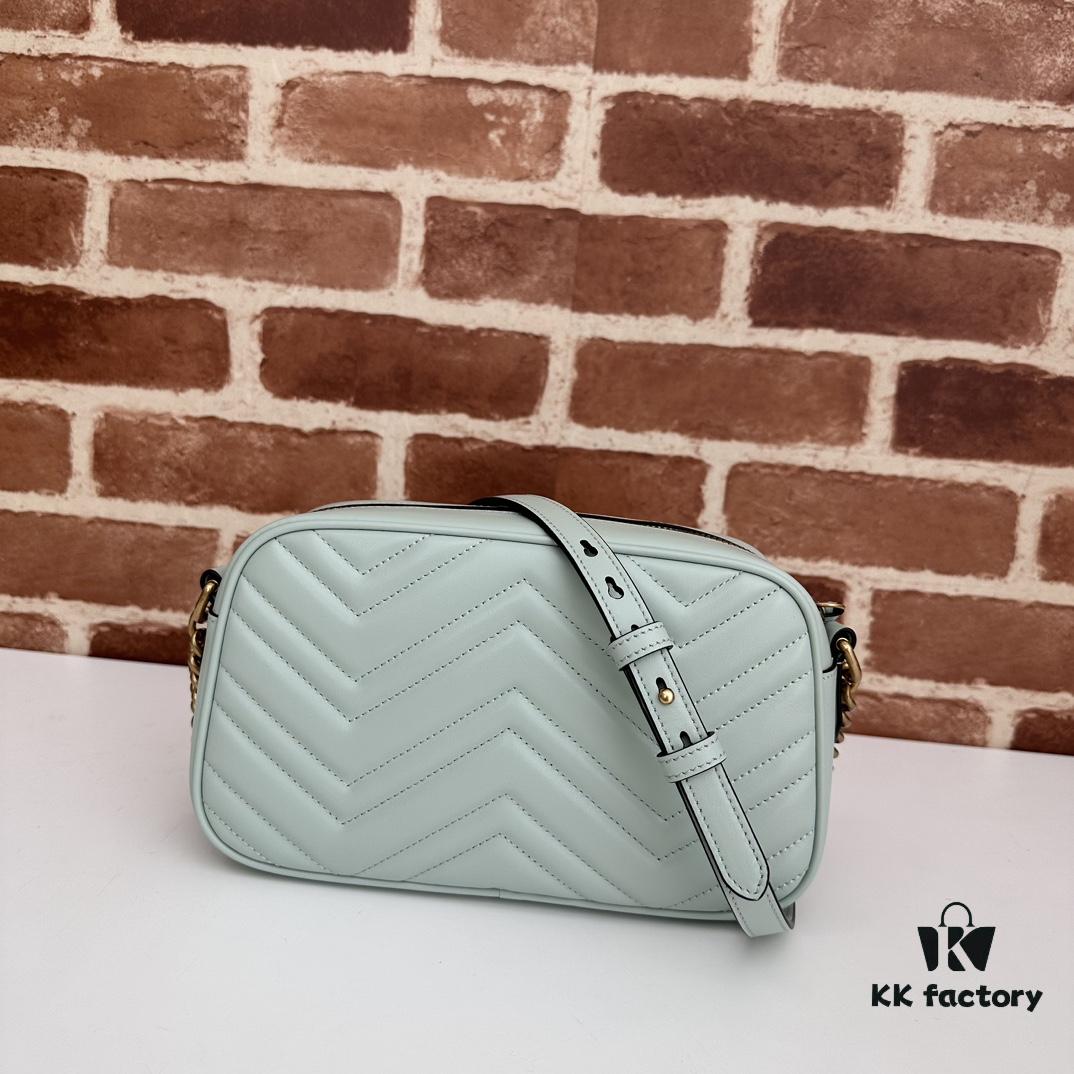 GUCCI Hot Item, Cabinet Quality, Top Original Single Product, Real Photos, Model Number: 447632 Light Green, Size: 24cm x 13cm x 7cm, In Stock Ready to Ship