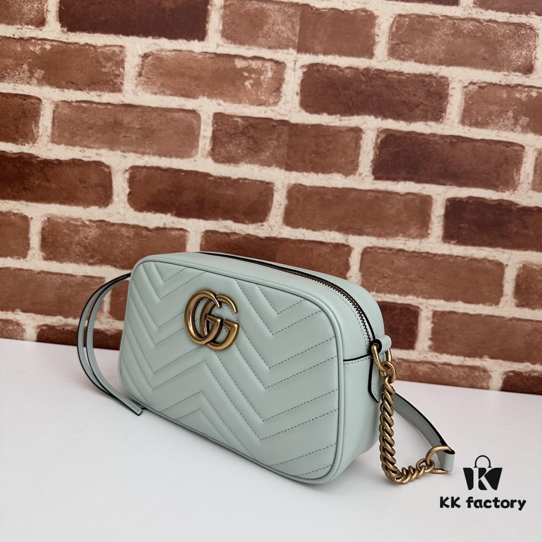 GUCCI Hot Item, Cabinet Quality, Top Original Single Product, Real Photos, Model Number: 447632 Light Green, Size: 24cm x 13cm x 7cm, In Stock Ready to Ship