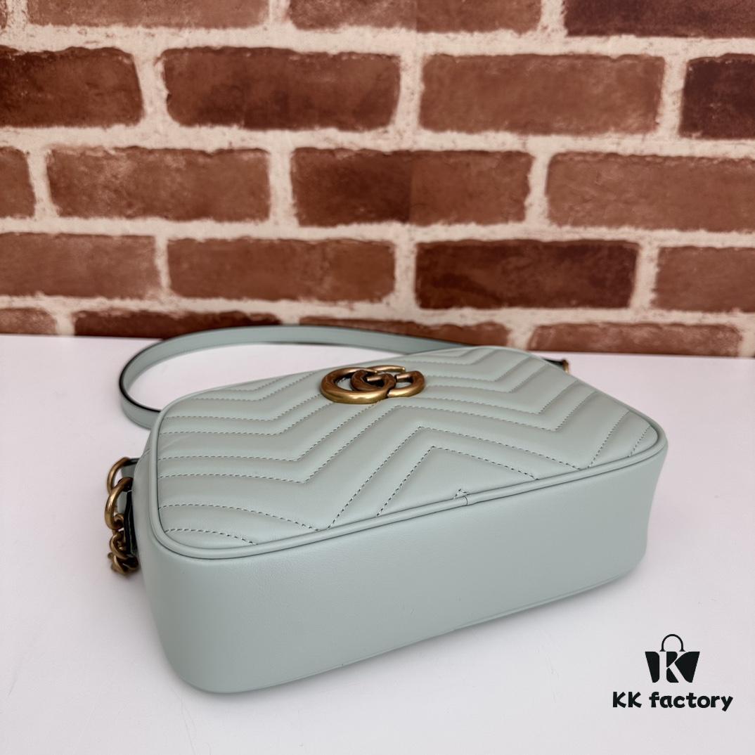 GUCCI Hot Item, Cabinet Quality, Top Original Single Product, Real Photos, Model Number: 447632 Light Green, Size: 24cm x 13cm x 7cm, In Stock Ready to Ship