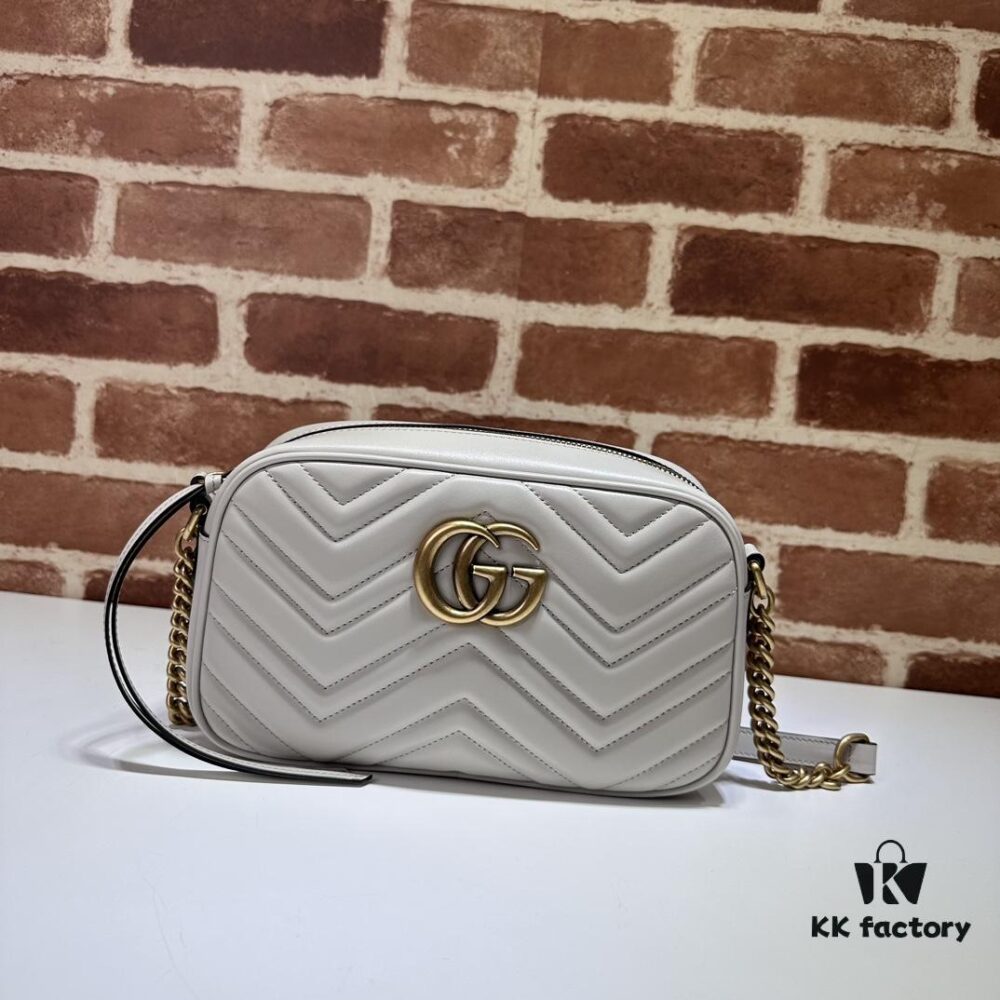 GUCCI Hot-Selling Item, Cabinet Quality, Top-Tier Original Order Stock, Real Product Photos, Model No.: 447632 Light Gray, Size: 24cm x 13cm x 7cm, In Stock for Immediate Shipment