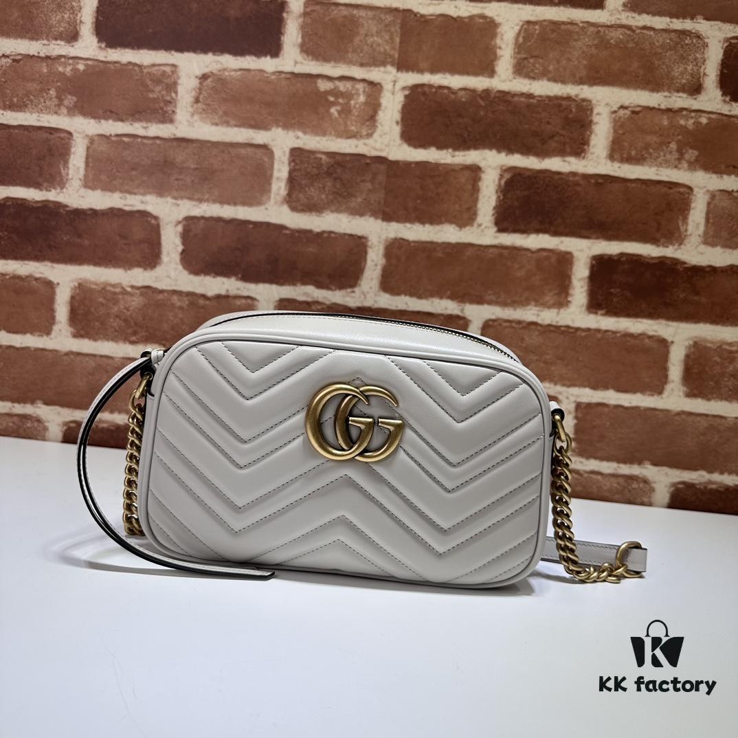 GUCCI Hot-Selling Item, Cabinet Quality, Top-Tier Original Order Stock, Real Product Photos, Model No.: 447632 Light Gray, Size: 24cm x 13cm x 7cm, In Stock for Immediate Shipment