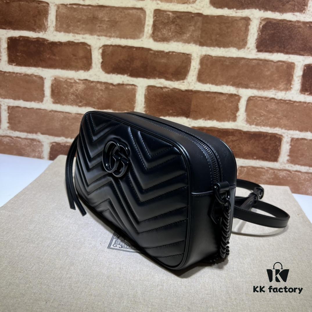 GUCCI New Arrival Cabinet Quality, Top Original Single Item, Actual Photos! Model No. 447632 Calfskin Black Hardware, Dimensions: Width 24cm x Height 12cm x Side Width 7cm, In Stock Ready to Ship