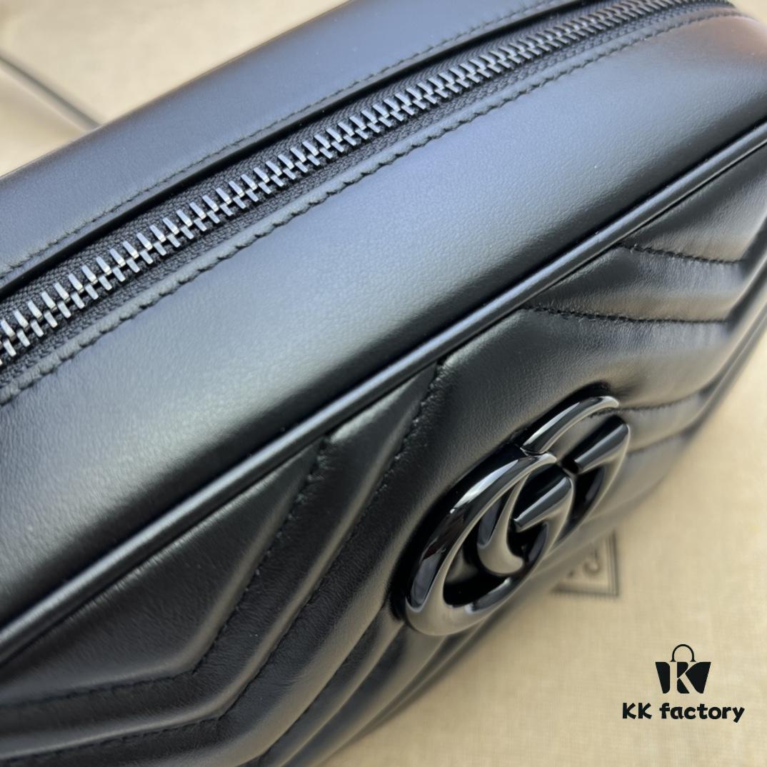 GUCCI New Arrival Cabinet Quality, Top Original Single Item, Actual Photos! Model No. 447632 Calfskin Black Hardware, Dimensions: Width 24cm x Height 12cm x Side Width 7cm, In Stock Ready to Ship