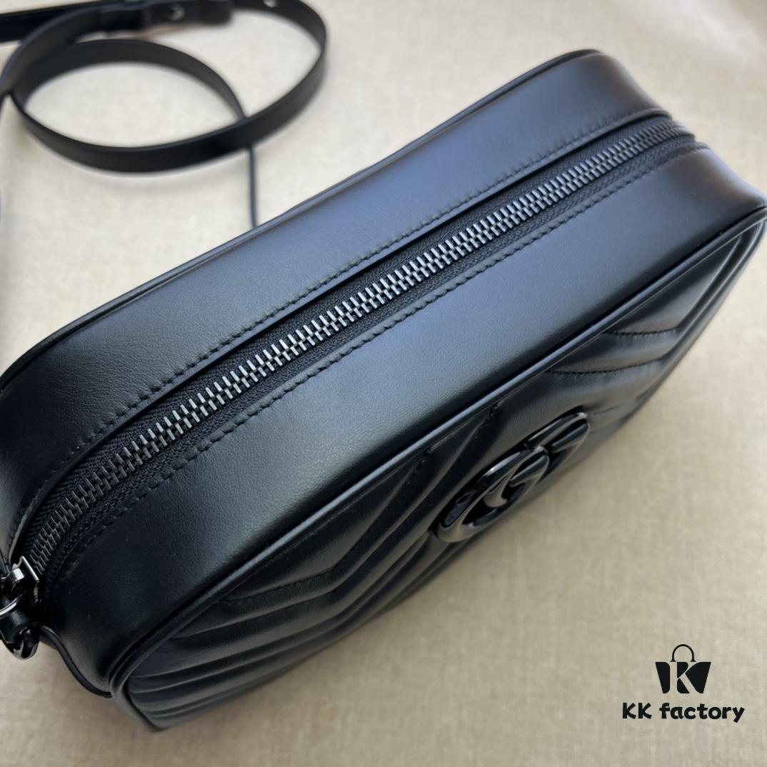 GUCCI New Arrival Cabinet Quality, Top Original Single Item, Actual Photos! Model No. 447632 Calfskin Black Hardware, Dimensions: Width 24cm x Height 12cm x Side Width 7cm, In Stock Ready to Ship