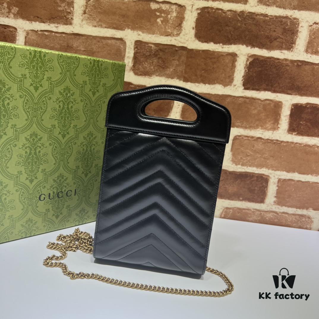 GUCCI High-End Original Stock, Counter Quality, Real Photos Available! Model No. 699756 Calfskin, Dimensions: W14 x H23 x D4.5, In Stock for Immediate Shipment