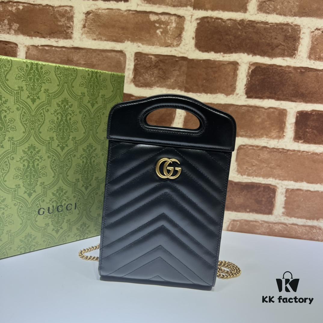 GUCCI High-End Original Stock, Counter Quality, Real Photos Available! Model No. 699756 Calfskin, Dimensions: W14 x H23 x D4.5, In Stock for Immediate Shipment