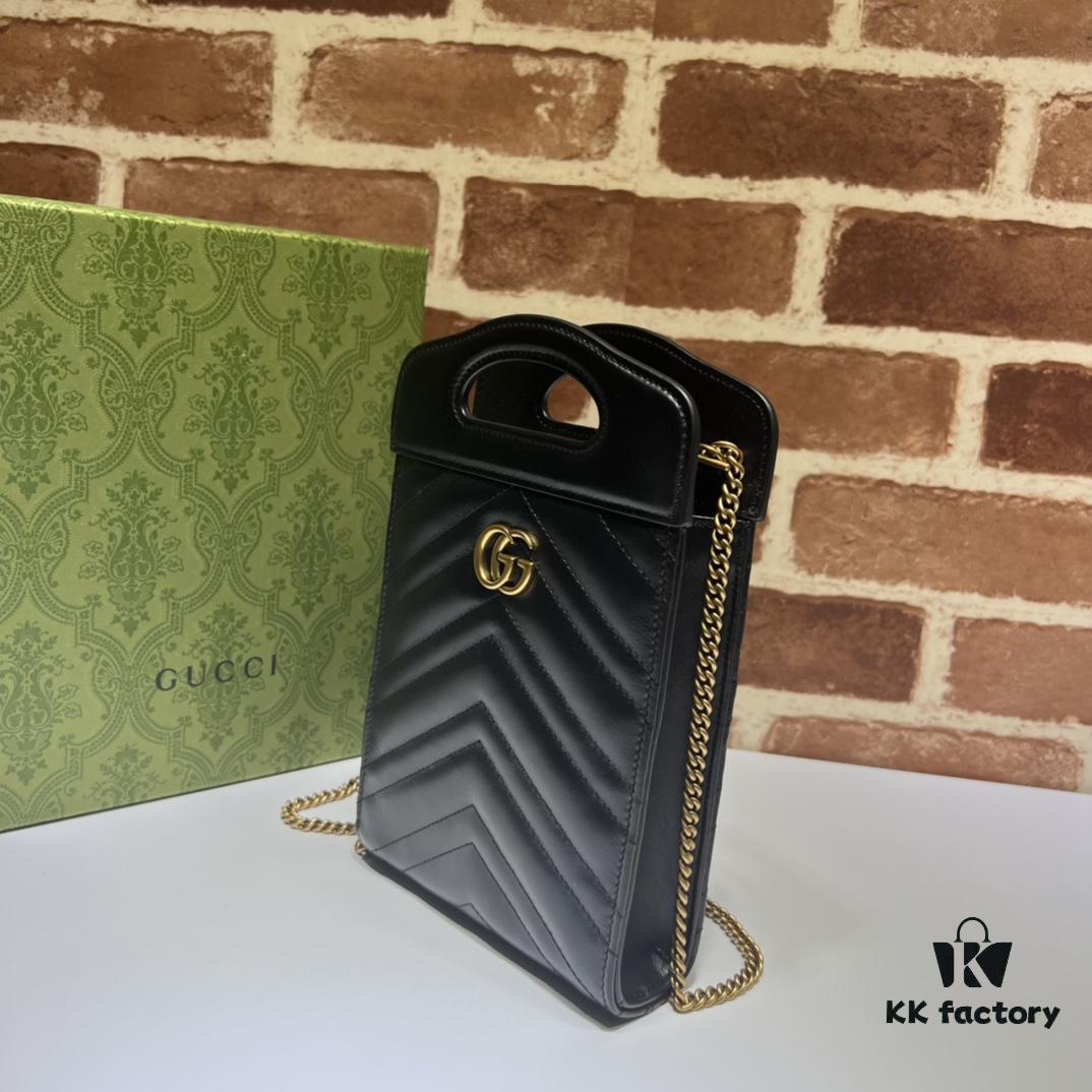 GUCCI High-End Original Stock, Counter Quality, Real Photos Available! Model No. 699756 Calfskin, Dimensions: W14 x H23 x D4.5, In Stock for Immediate Shipment