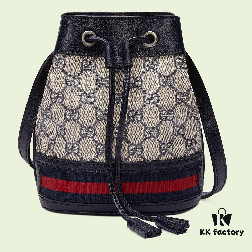 GUCCI New Arrival Cabinet Quality, Top Original Single Goods, Real Item Photos, (Original Single Matching Hardware), Model No. 550620 Blue Rubber Blue Leather, Size W15xH18xD9.5cm, In Stock Ready to Ship