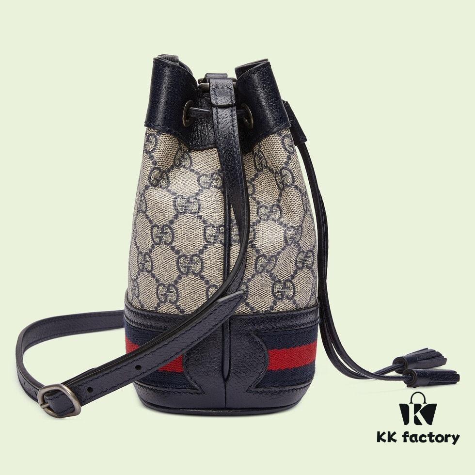 GUCCI New Arrival Cabinet Quality, Top Original Single Goods, Real Item Photos, (Original Single Matching Hardware), Model No. 550620 Blue Rubber Blue Leather, Size W15xH18xD9.5cm, In Stock Ready to Ship