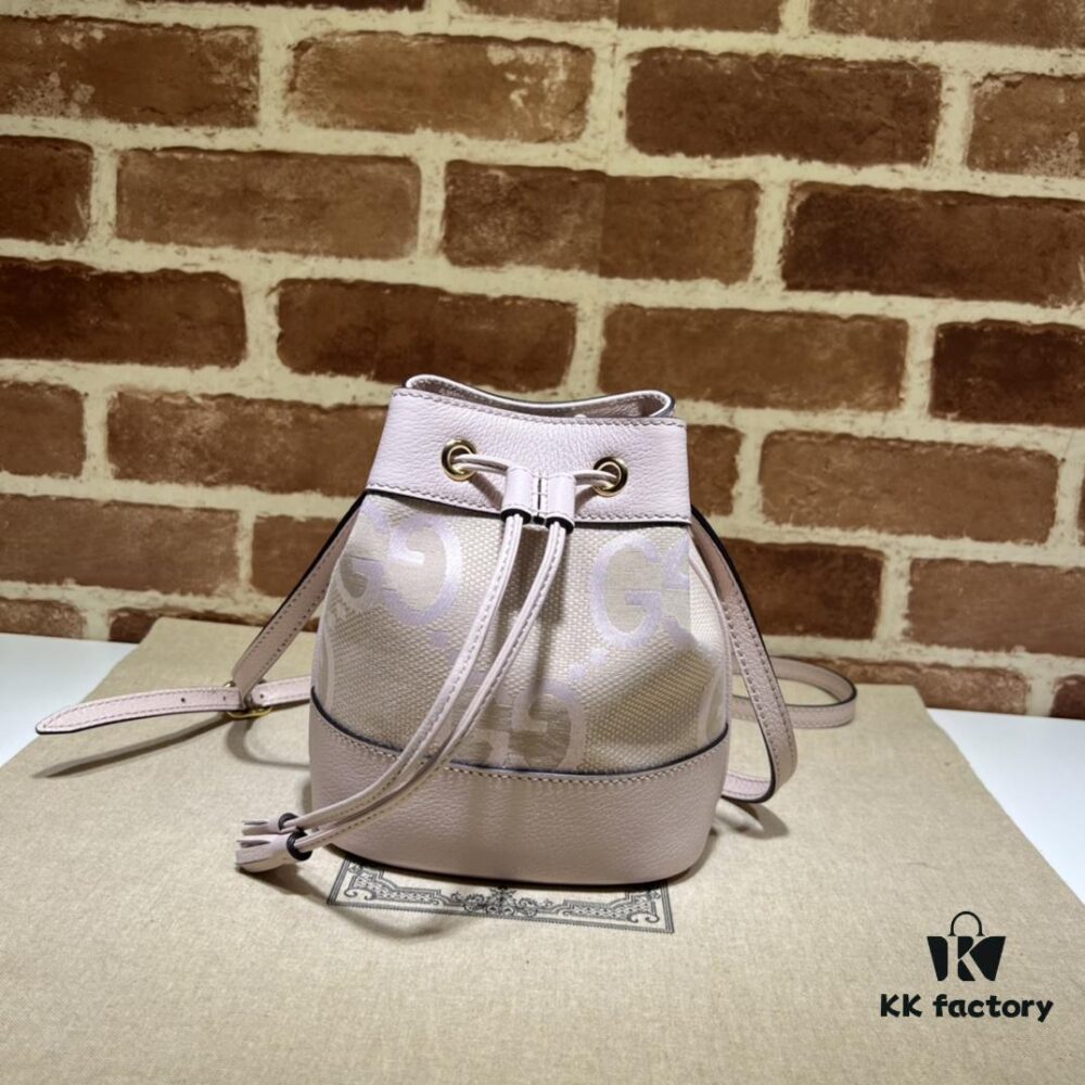 GUCCI High-End Original Stock, Real Photo of Item 550620 Large G Pink Cloth Bag, Size: 15 x 18 x 9.5 cm