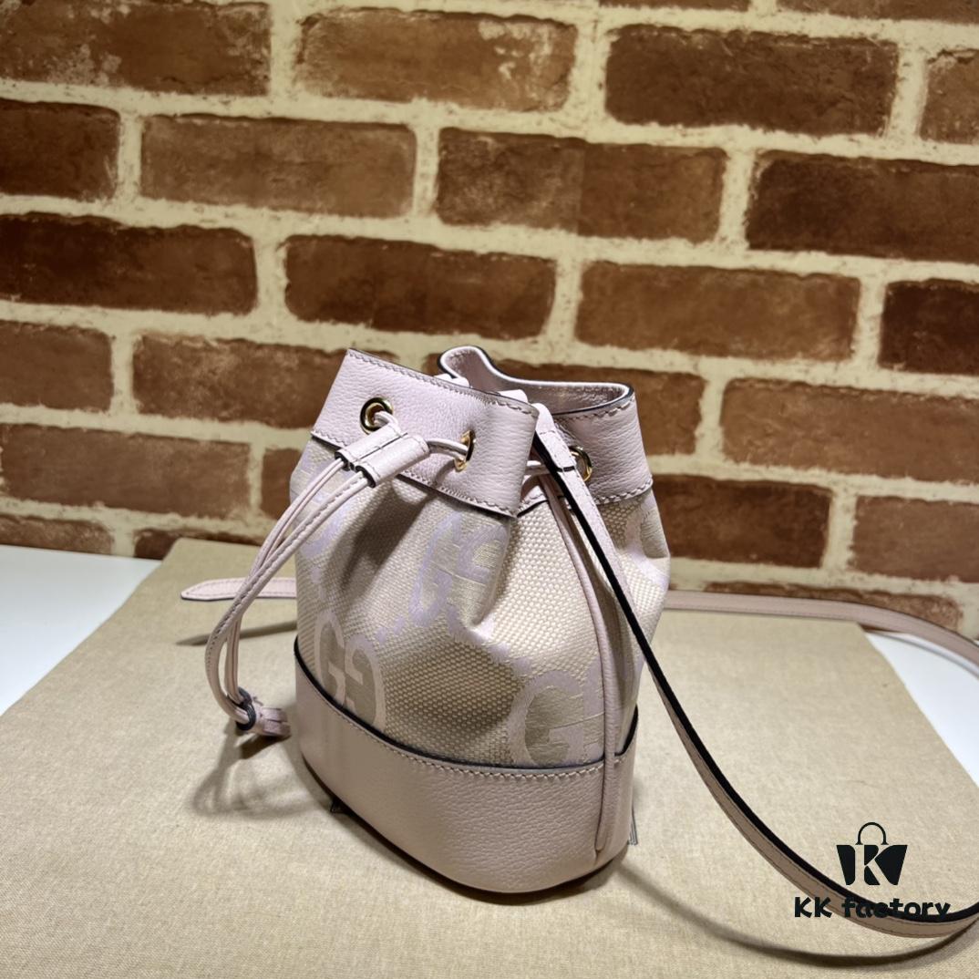 GUCCI High-End Original Stock, Real Photo of Item 550620 Large G Pink Cloth Bag, Size: 15 x 18 x 9.5 cm