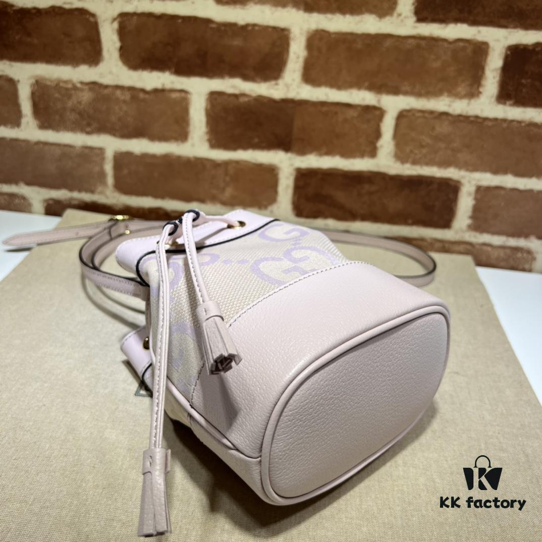 GUCCI High-End Original Stock, Real Photo of Item 550620 Large G Pink Cloth Bag, Size: 15 x 18 x 9.5 cm