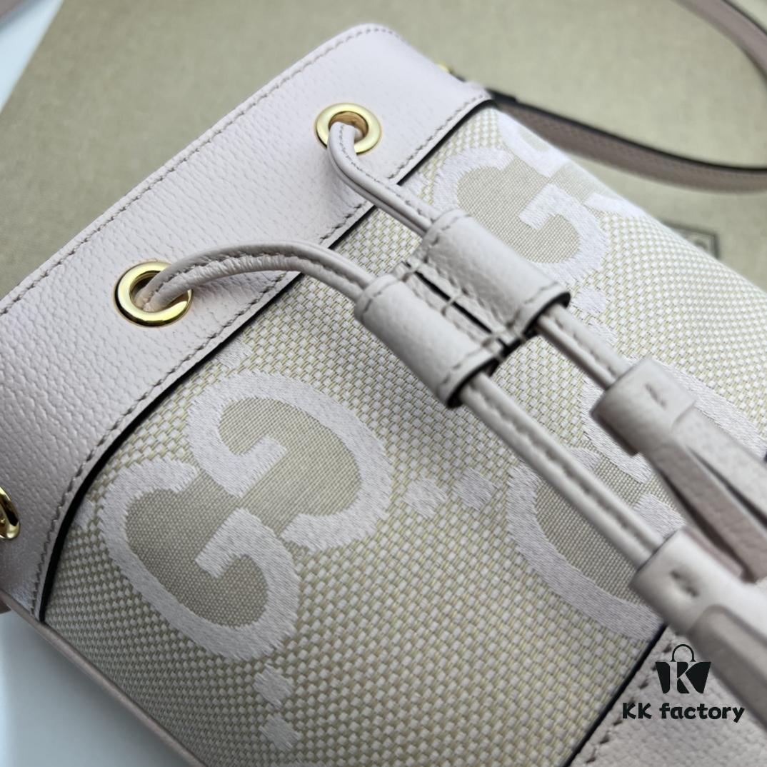 GUCCI High-End Original Stock, Real Photo of Item 550620 Large G Pink Cloth Bag, Size: 15 x 18 x 9.5 cm