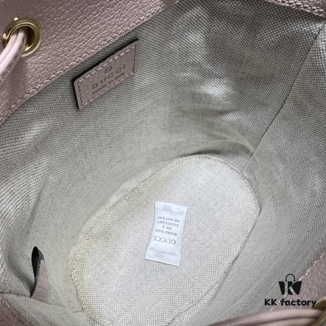 GUCCI High-End Original Stock, Real Photo of Item 550620 Large G Pink Cloth Bag, Size: 15 x 18 x 9.5 cm