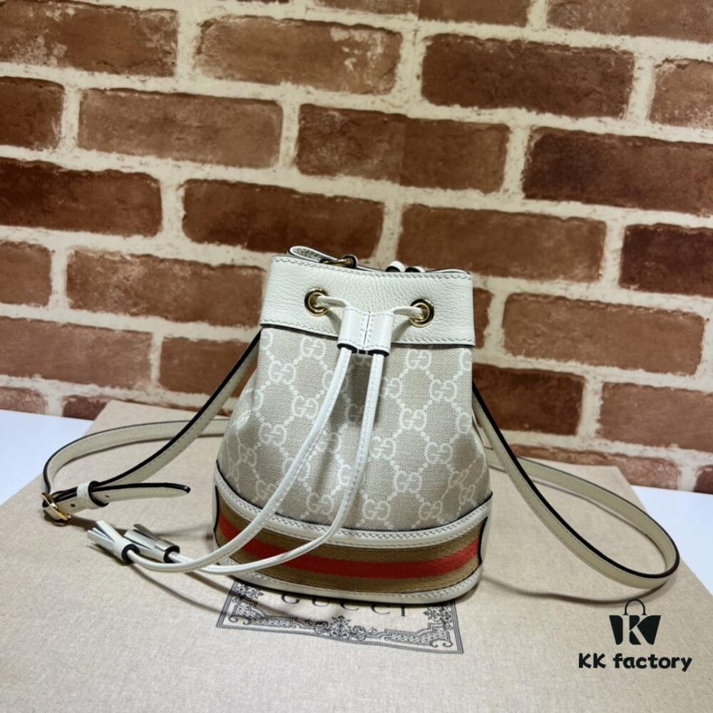 GUCCI Counter Quality, Top Original Single Item, Actual Photos! Model No. 550620 Beige Rubber/Beige Leather, Dimensions: 15cm W x 18cm H x 9.5cm D, In Stock for Immediate Shipment