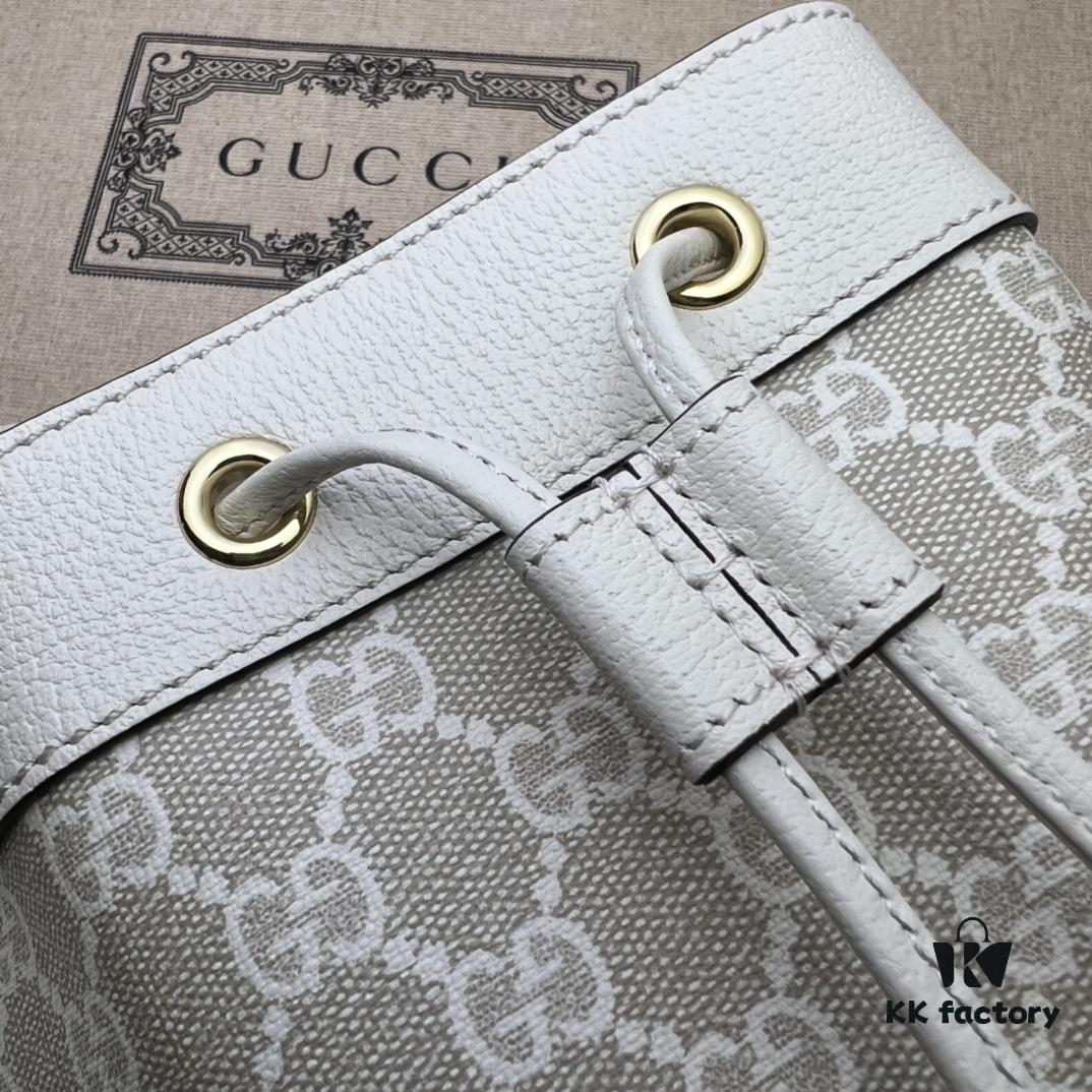 GUCCI Counter Quality, Top Original Single Item, Actual Photos! Model No. 550620 Beige Rubber/Beige Leather, Dimensions: 15cm W x 18cm H x 9.5cm D, In Stock for Immediate Shipment