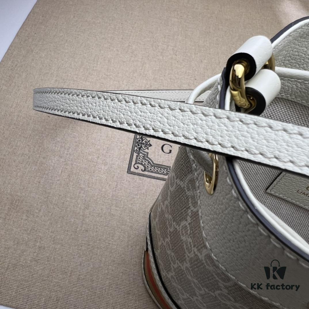 GUCCI Counter Quality, Top Original Single Item, Actual Photos! Model No. 550620 Beige Rubber/Beige Leather, Dimensions: 15cm W x 18cm H x 9.5cm D, In Stock for Immediate Shipment