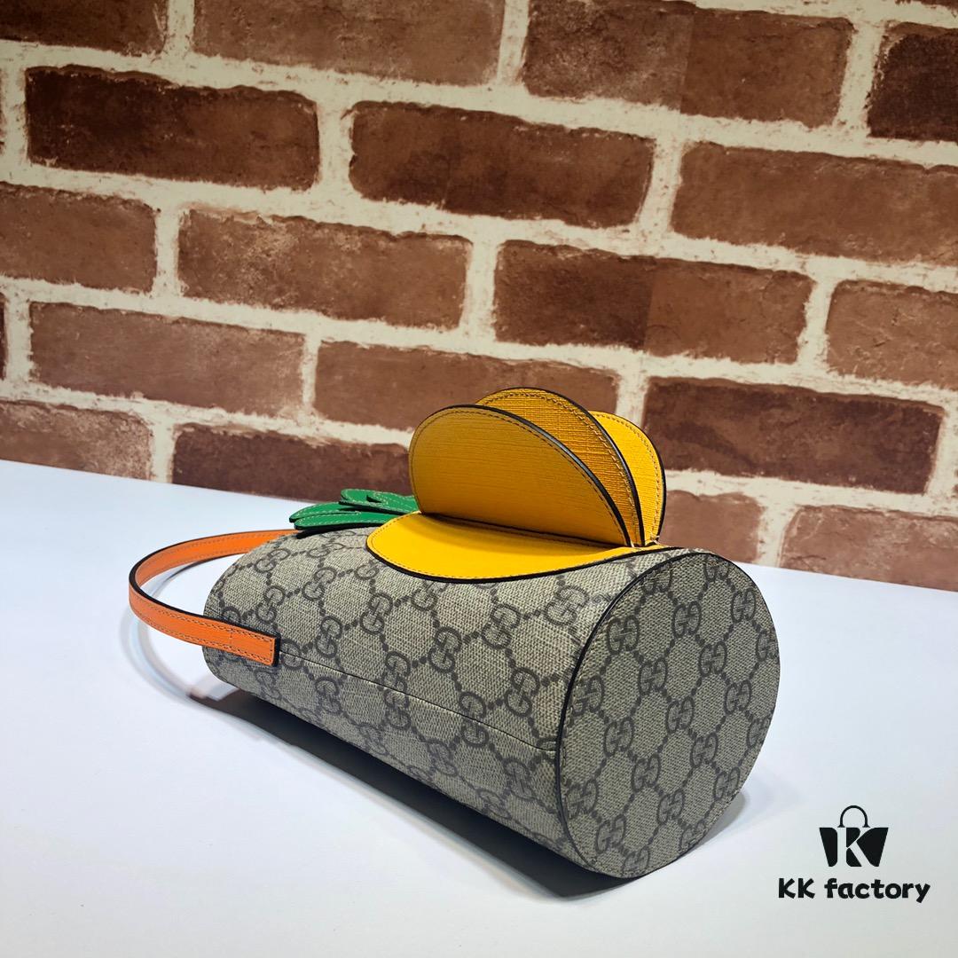 GUCCI High-End Original Order, Top Quality, Real Photos! Model No. 580850 Pineapple Bag, Dimensions: 19cm (W) x 17cm (H) x 11cm (D), In Stock