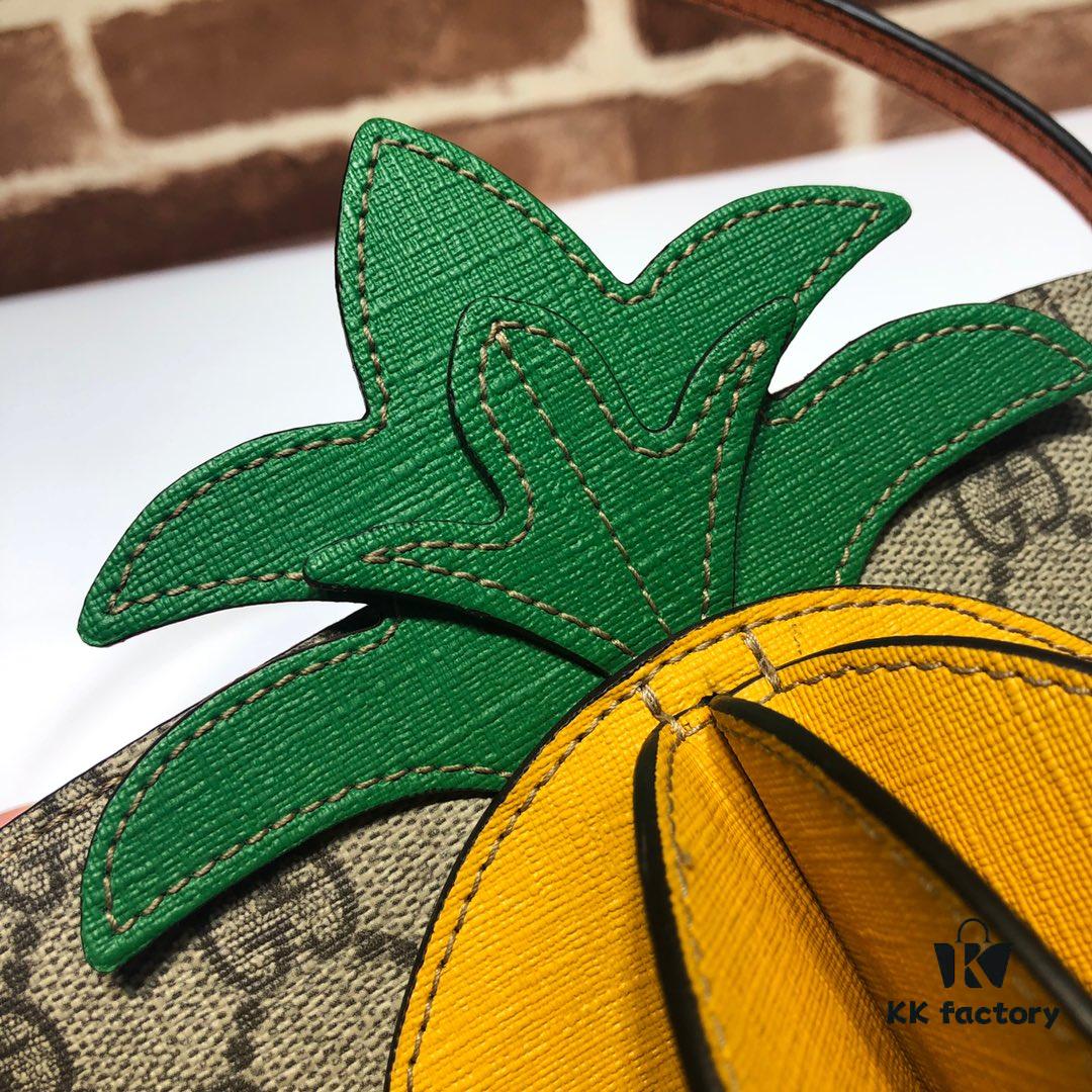 GUCCI High-End Original Order, Top Quality, Real Photos! Model No. 580850 Pineapple Bag, Dimensions: 19cm (W) x 17cm (H) x 11cm (D), In Stock