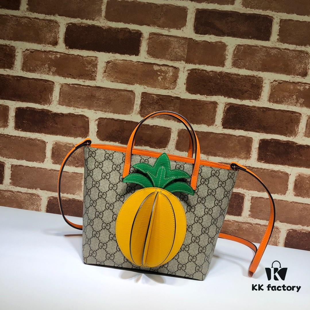 GUCCI New Arrival Cabinet Quality, Top Original Single Item, Actual Photos! Model No. 585933 Pineapple Bag, Size: 21cm (W) x 20cm (H) x 10cm (Side Width), Ready Stock