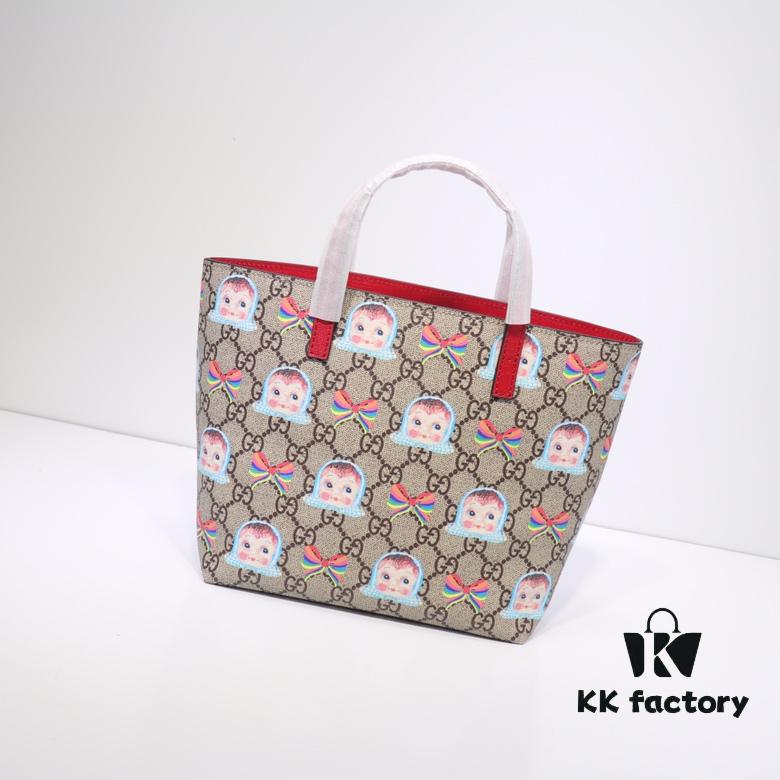 GUCCI Hot-Selling Item, Authentic Store Quality, Top-Tier Original Order Goods, Real Photo Fashion Handbag, Model No.: 410812 Kids Head Design, Size: 21x20x10cm! In Stock Ready to Ship!