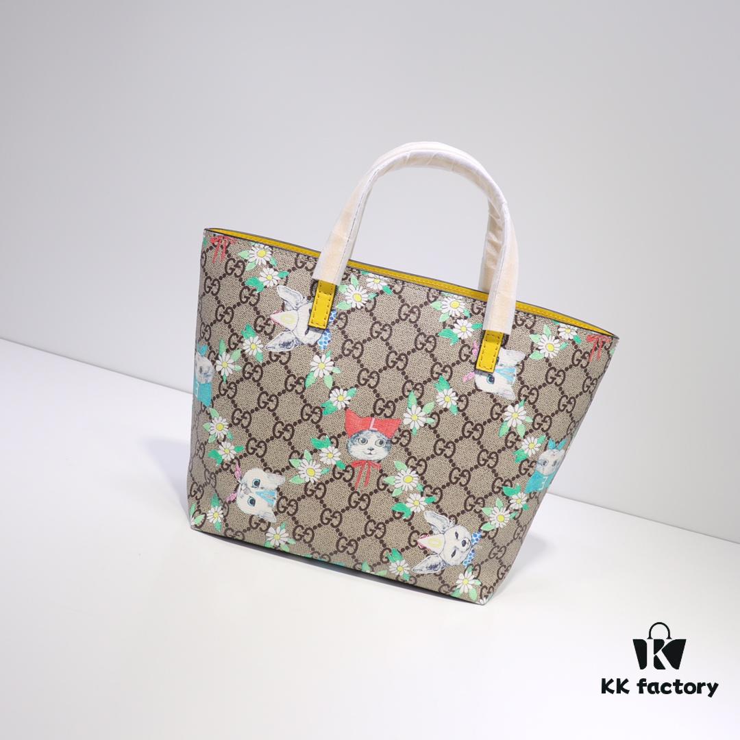 GUCCI Hot-Selling Item, Boutique Quality, Top-Quality Original Order Goods, Real Product Photos, Stylish Tote Bag, Model No.: 410812 Flower Cat, Dimensions: 21x20x10cm! In Stock for Immediate Shipment