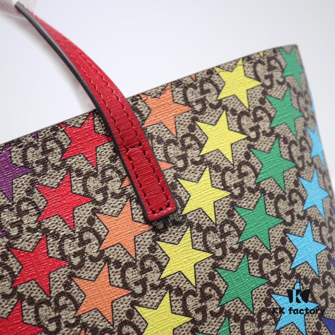 GUCCI Hot-Selling Item, Boutique Quality, Top-Tier Original Order Goods, Real Photo Fashion Handbag, Model No.: 410812 Rainbow Star, Size: 21x20x10cm! In Stock for Immediate Shipment!