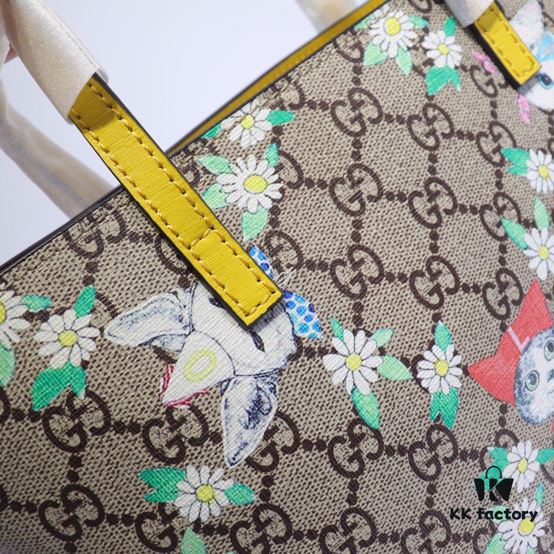 GUCCI Hot-Selling Item, Boutique Quality, Top-Quality Original Order Goods, Real Product Photos, Stylish Tote Bag, Model No.: 410812 Flower Cat, Dimensions: 21x20x10cm! In Stock for Immediate Shipment