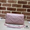GUCCI New Arrival Cabinet Quality, Top Original Single Item, Real Photos. Model No. 751526 Pink with White, Size 21×12×5 cm (W×H×D), In Stock Ready to Ship