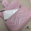 GUCCI New Arrival Cabinet Quality, Top Original Single Item, Real Photos. Model No. 751526 Pink with White, Size 21×12×5 cm (W×H×D), In Stock Ready to Ship