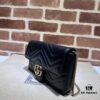 GUCCI New Arrival Cabinet Quality, Top Original Single Item, Real Photos. Model No. 751526 Black with White, Dimensions 21×12×5 cm, In Stock for Immediate Shipment