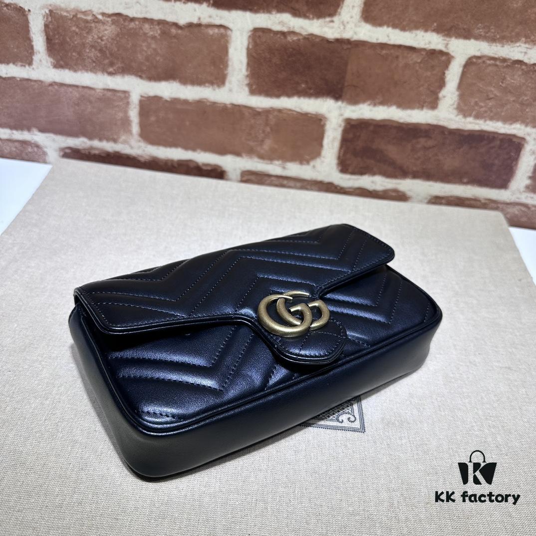 GUCCI New Arrival Cabinet Quality, Top Original Single Item, Real Photos. Model No. 751526 Black with White, Dimensions 21×12×5 cm, In Stock for Immediate Shipment