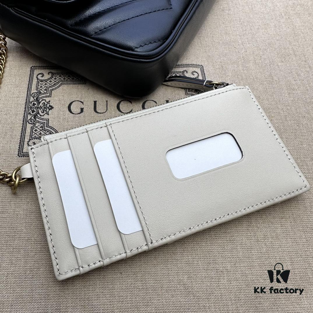 GUCCI New Arrival Cabinet Quality, Top Original Single Item, Real Photos. Model No. 751526 Black with White, Dimensions 21×12×5 cm, In Stock for Immediate Shipment