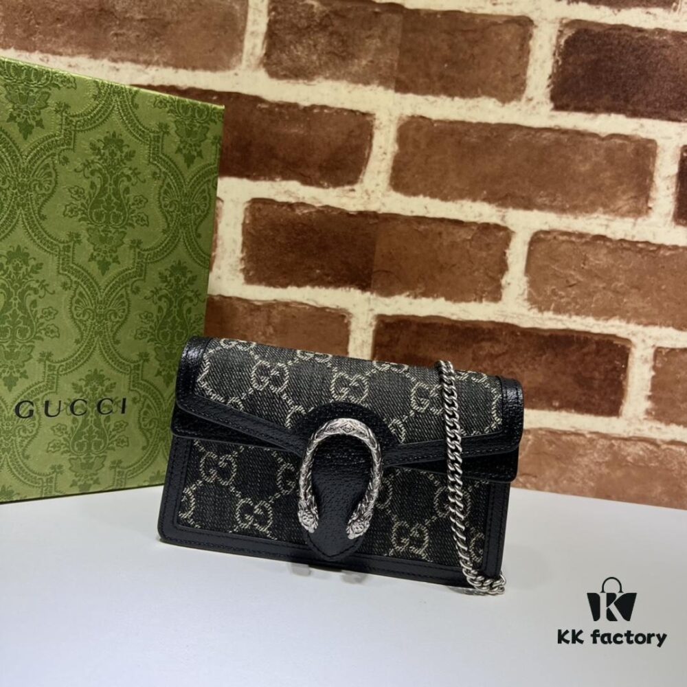 GUCCI Hot Sale, Boutique Quality, Top Original Single Item, Actual Photos. Model No.: 476432 Cowhide Denim, Dimensions: 16.5 cm (W) x 10 cm (H) x 4.5 cm (D), In Stock and Ready to Ship!