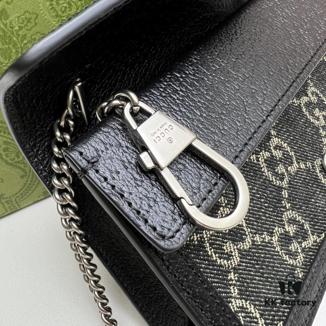 GUCCI Hot Sale, Boutique Quality, Top Original Single Item, Actual Photos. Model No.: 476432 Cowhide Denim, Dimensions: 16.5 cm (W) x 10 cm (H) x 4.5 cm (D), In Stock and Ready to Ship!