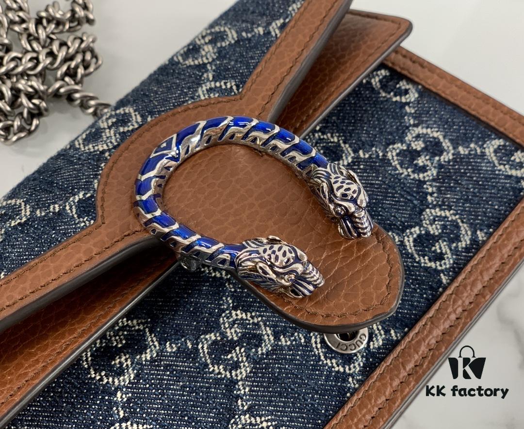 GUCCI New Arrival High-Quality Authentic Stock, Top-Tier Original Order Item, Real Photo, Model No. 476432 Blue Denim Fabric, Size 16.5x10x4.5, In Stock Ready to Ship