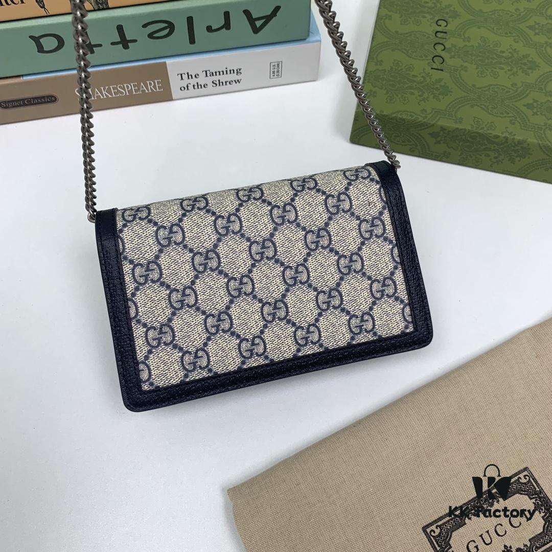 GUCCI Hot Sale, Boutique Quality, Top Original Single Item, Actual Product Photos. Model: 476432 Blue Rubber Blue Leather, Dimensions: 16.5 cm (W) x 10 cm (H) x 4.5 cm (D), In Stock Ready to Ship!