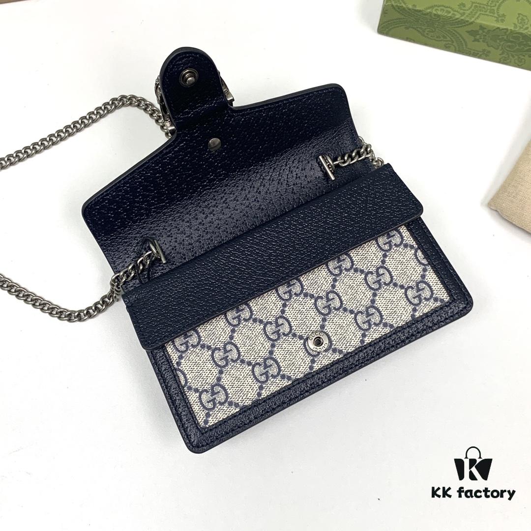 GUCCI Hot Sale, Boutique Quality, Top Original Single Item, Actual Product Photos. Model: 476432 Blue Rubber Blue Leather, Dimensions: 16.5 cm (W) x 10 cm (H) x 4.5 cm (D), In Stock Ready to Ship!