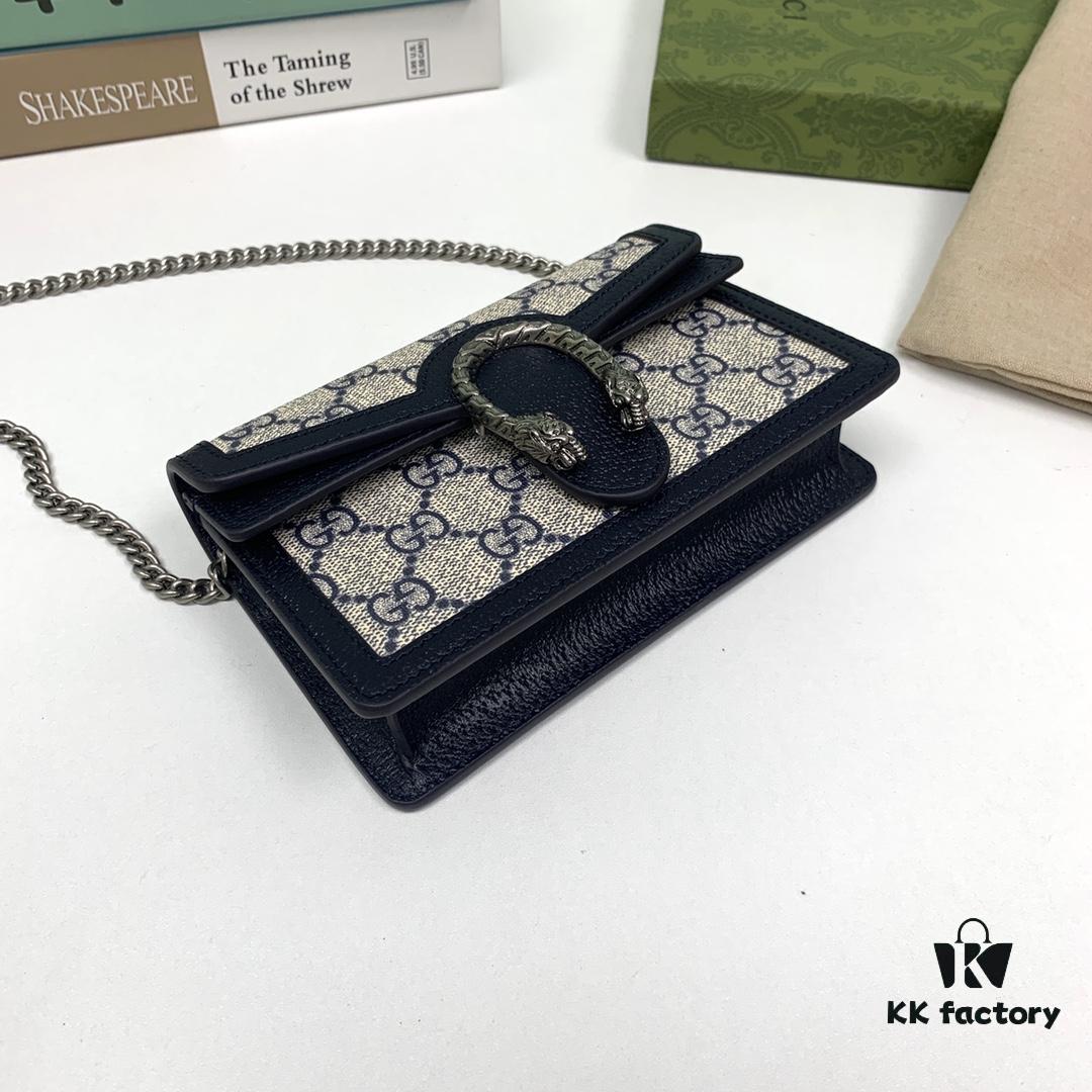 GUCCI Hot Sale, Boutique Quality, Top Original Single Item, Actual Product Photos. Model: 476432 Blue Rubber Blue Leather, Dimensions: 16.5 cm (W) x 10 cm (H) x 4.5 cm (D), In Stock Ready to Ship!