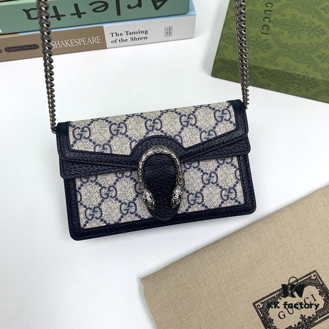 GUCCI Hot Sale, Boutique Quality, Top Original Single Item, Actual Product Photos. Model: 476432 Blue Rubber Blue Leather, Dimensions: 16.5 cm (W) x 10 cm (H) x 4.5 cm (D), In Stock Ready to Ship!