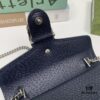 GUCCI Hot Sale, Boutique Quality, Top Original Single Item, Actual Product Photos. Model: 476432 Blue Rubber Blue Leather, Dimensions: 16.5 cm (W) x 10 cm (H) x 4.5 cm (D), In Stock Ready to Ship!