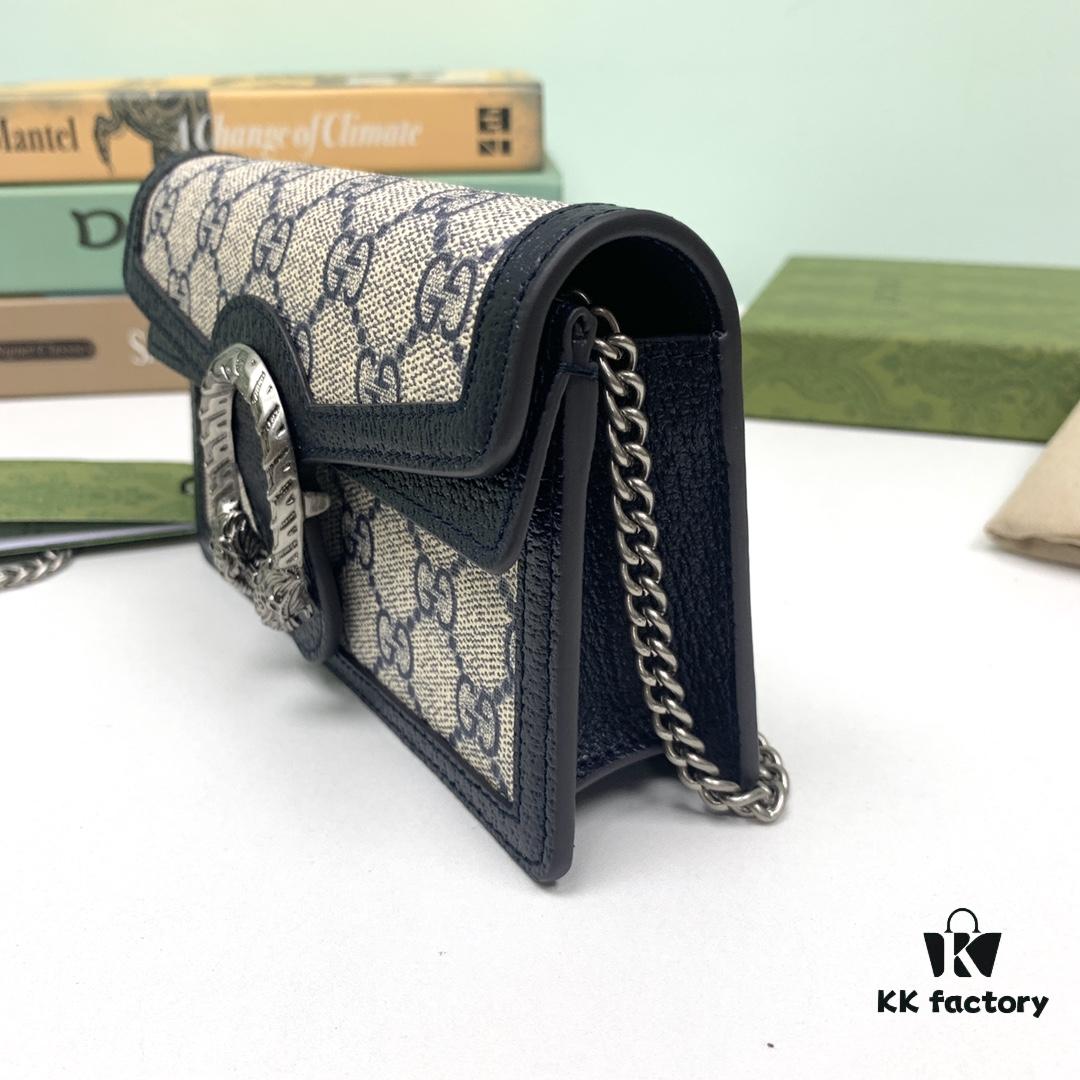 GUCCI Hot Sale, Boutique Quality, Top Original Single Item, Actual Product Photos. Model: 476432 Blue Rubber Blue Leather, Dimensions: 16.5 cm (W) x 10 cm (H) x 4.5 cm (D), In Stock Ready to Ship!