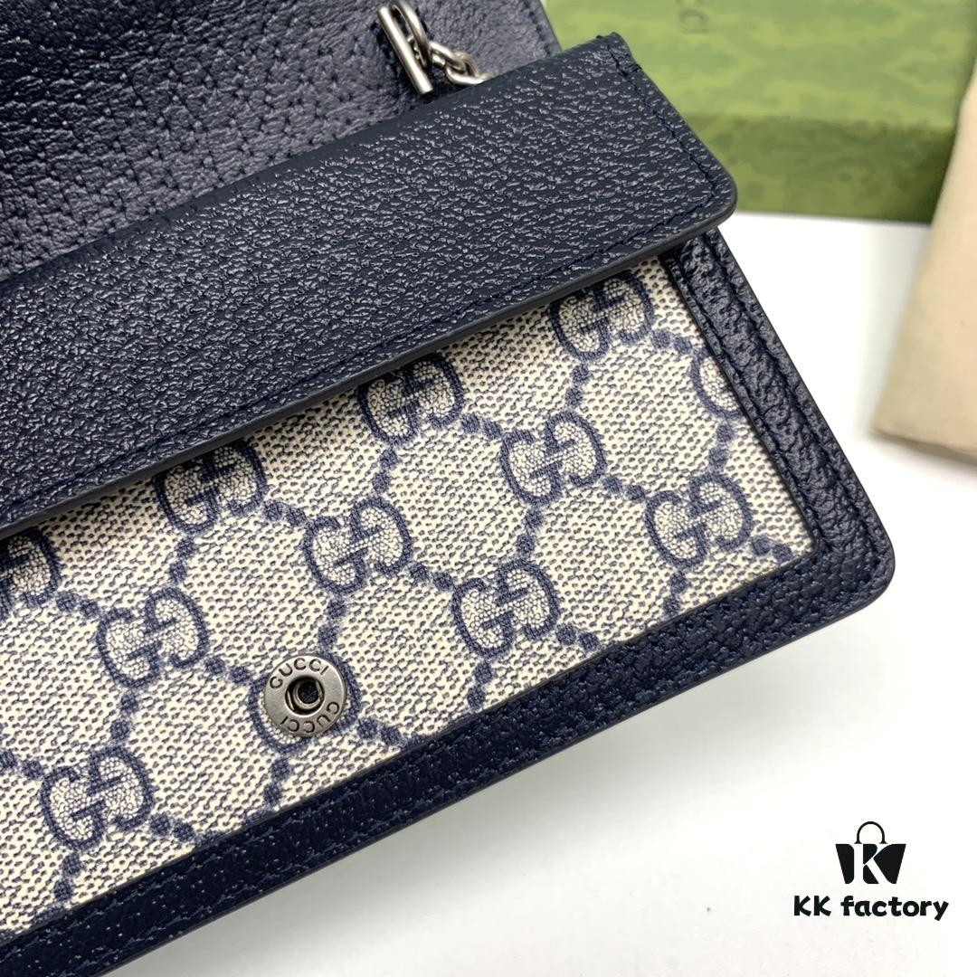 GUCCI Hot Sale, Boutique Quality, Top Original Single Item, Actual Product Photos. Model: 476432 Blue Rubber Blue Leather, Dimensions: 16.5 cm (W) x 10 cm (H) x 4.5 cm (D), In Stock Ready to Ship!