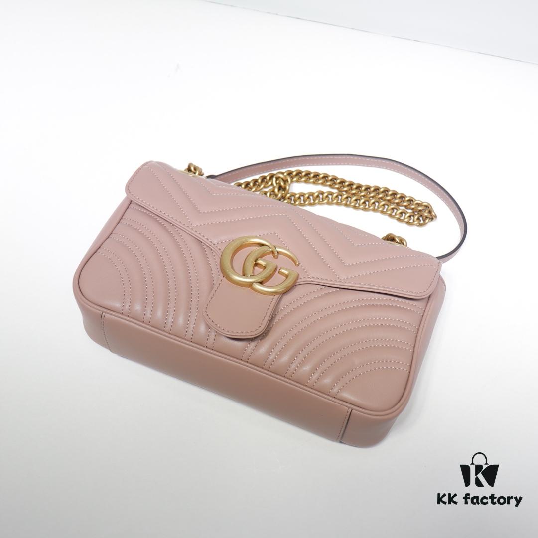 GUCCI New Arrival High-Quality Authentic Stock, Item No. 443497 Nude Pink, Dimensions: W26 x H15.5 x D6cm