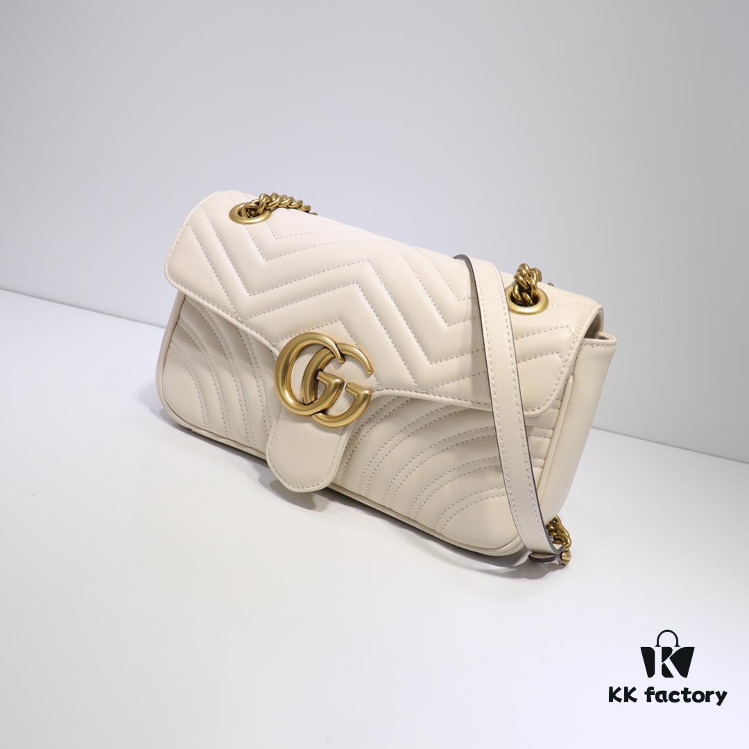 GUCCI Latest Bestseller, Authentic Quality, Top-Tier Original Order Item, Real Product Photos, Model No.: 443497 White, Size: 26cm W x 15cm H x 7cm Side Width, In Stock for Immediate Shipment