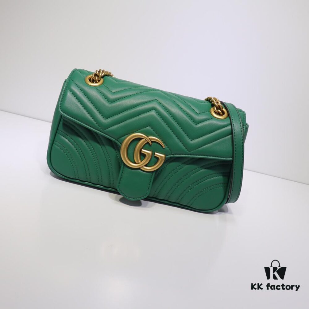 GUCCI New Arrival High-Quality Authentic Stock, Top-Tier Original Order Item, Real Photo Shown, Model No.: 443497 Green, Size: W26x15.5x6cm, Ready Stock (Upgraded Quality)