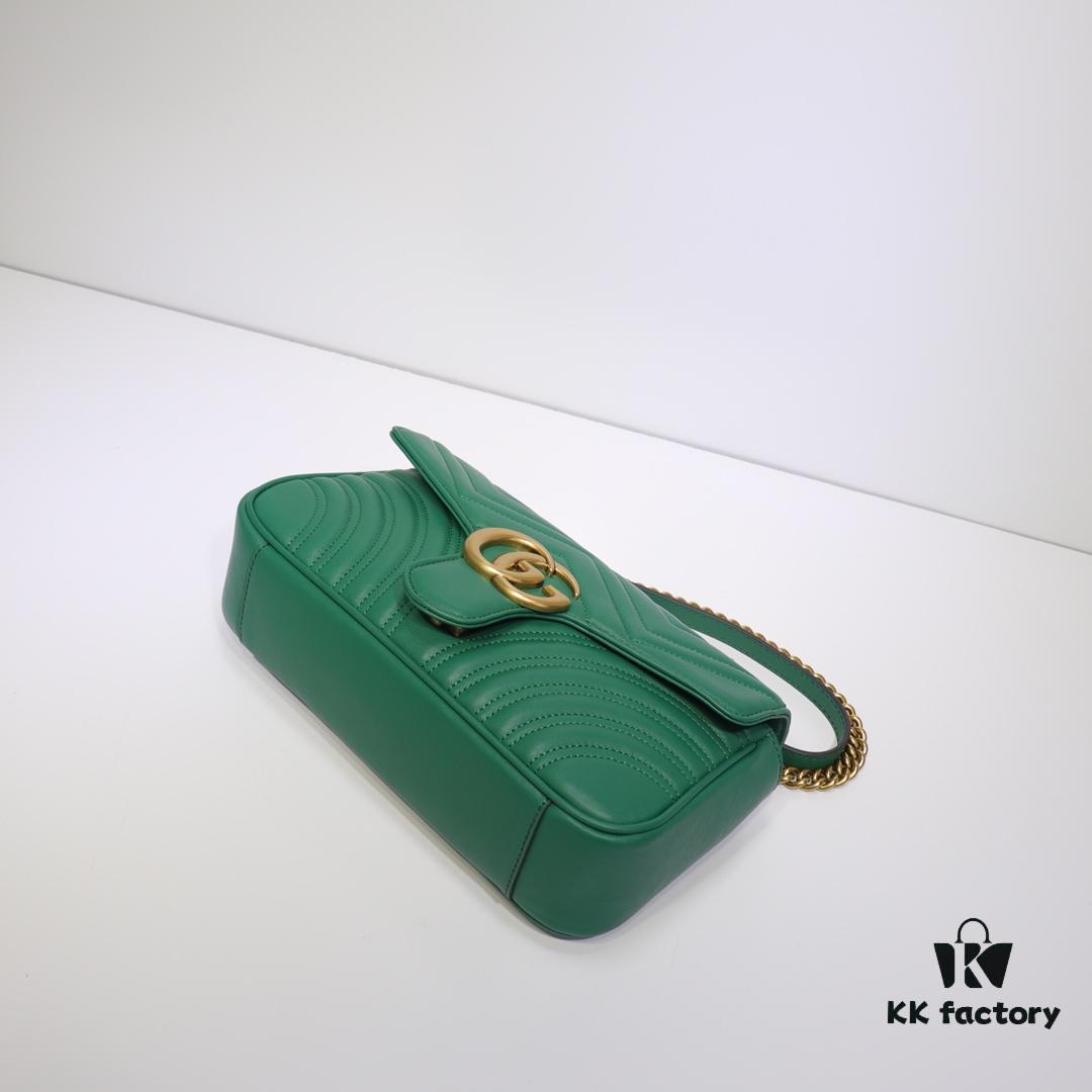 GUCCI New Arrival High-Quality Authentic Stock, Top-Tier Original Order Item, Real Photo Shown, Model No.: 443497 Green, Size: W26x15.5x6cm, Ready Stock (Upgraded Quality)