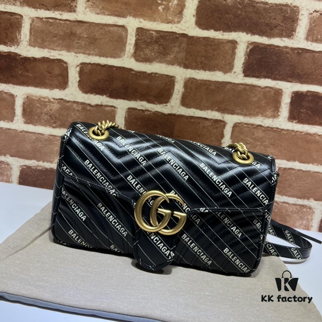 GUCCI New Arrival Cabinet Quality, Top Original Single Item, Actual Photos! Model No. 443497 Calfskin Alliance, Size: 26cm W x 15cm H x 7cm D, In Stock Ready to Ship