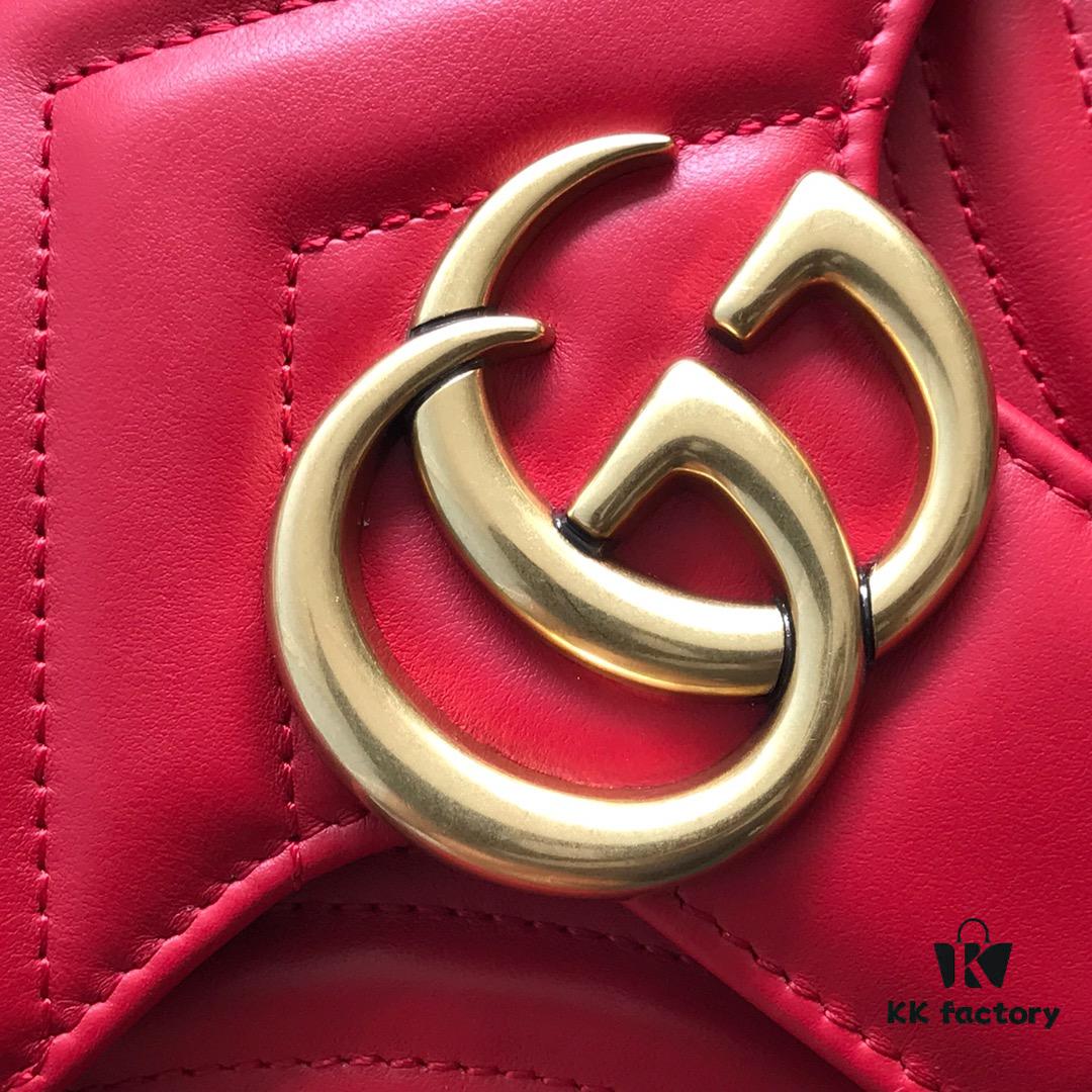 Original Factory Leather 😊 GUCCI Italian Original Factory Leather, Counter Quality, Actual Item Photography. Model 443497 Bright Red, Size: 26*15*7cm, In Stock and Ready to Ship